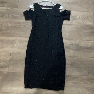 En Focus Studio Women's Black Lace Textured dress size 4